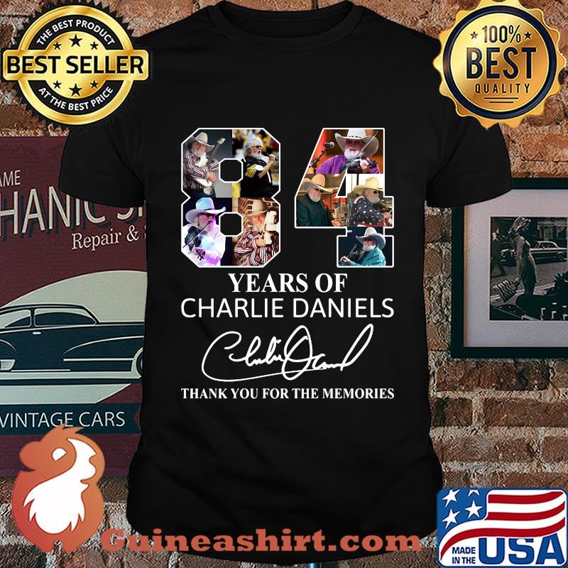 84 years of charlie daniels thank you for the memories signature shirt