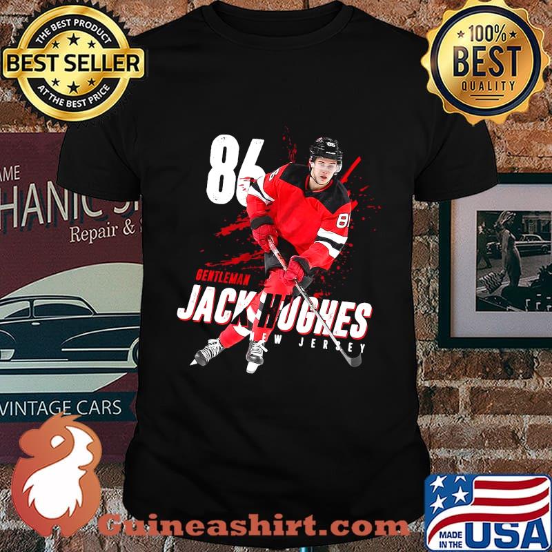 86 gentleman jack hughes new jersey hockey shirt