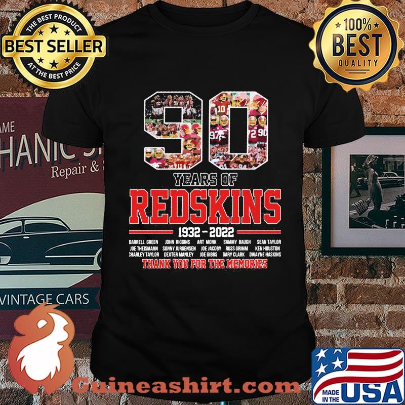 90 years of redskins football 1932 2022 thank you for the memories shirt