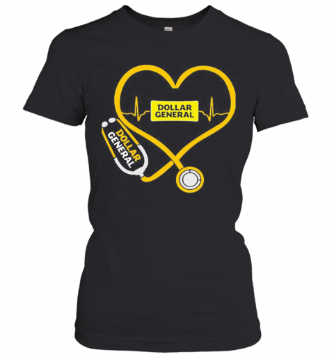 Dollar General Nurse Stethoscope Love Heartbeat T-Shirt Classic Mens T-shirt - Image 3