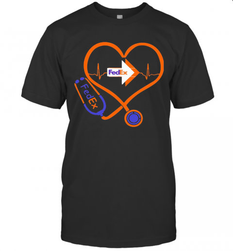 Fed Ex Nurse Stethoscope Love Heartbeat T-Shirt Classic Mens T-shirt