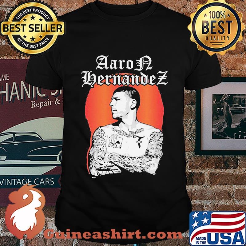 Aaron hernandez new england patriots sunset shirt