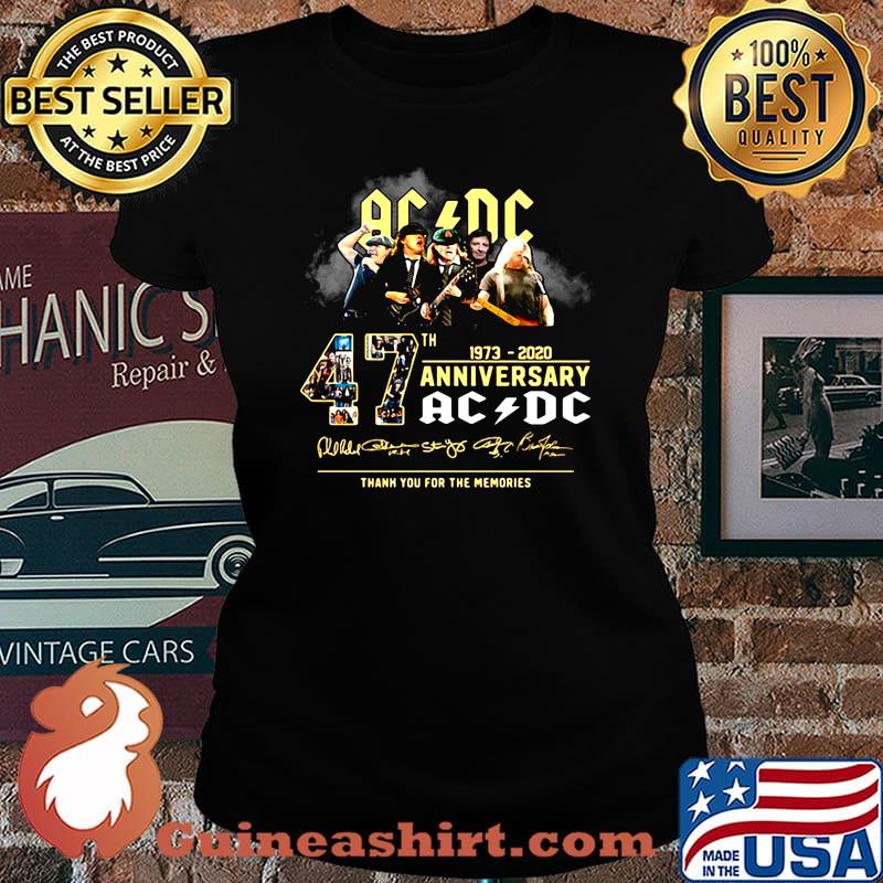 AC DC 47th 1973-2020 anniversary thank you for the memories s Laides tee