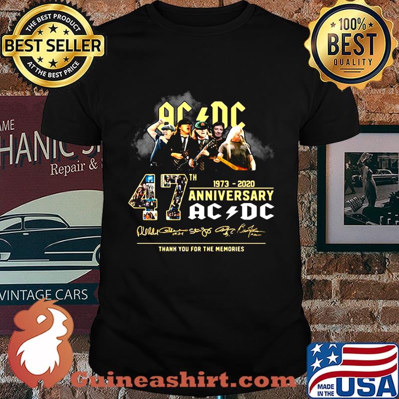 AC DC 47th 1973-2020 anniversary thank you for the memories shirt