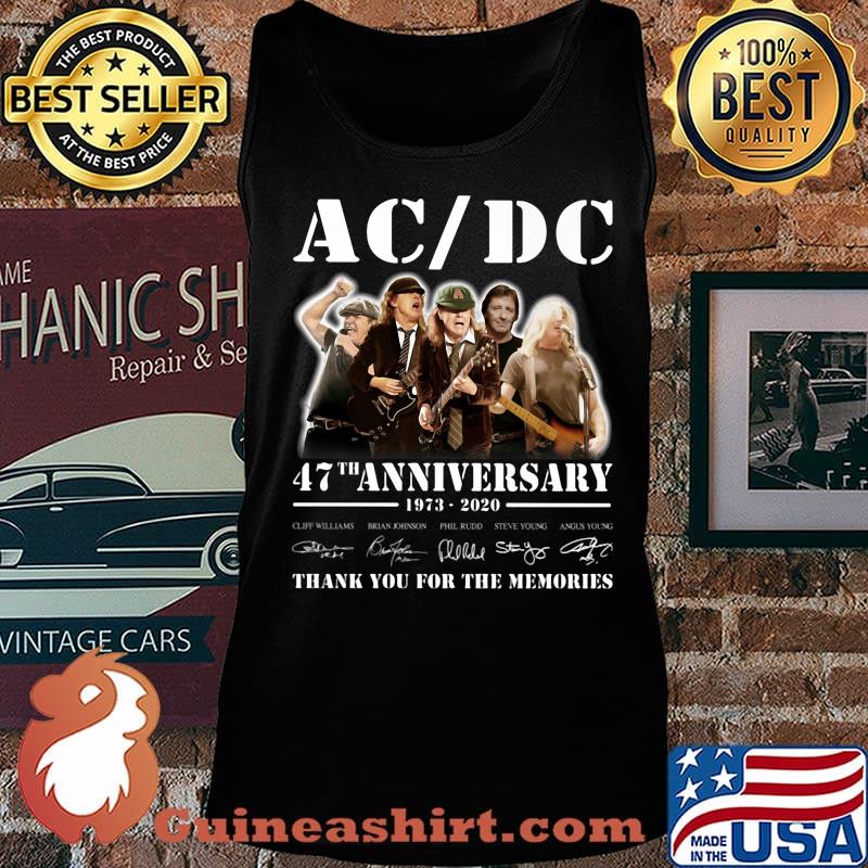 Acdc band 47th anniversary 1973 2020 thank you for the memories signatures s Tank top