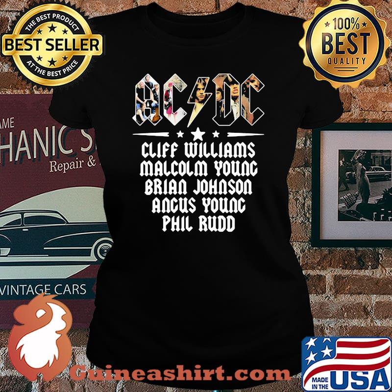 Acdc band cliff williams malcolm young brian johnson angus young phil rudd s Laides tee
