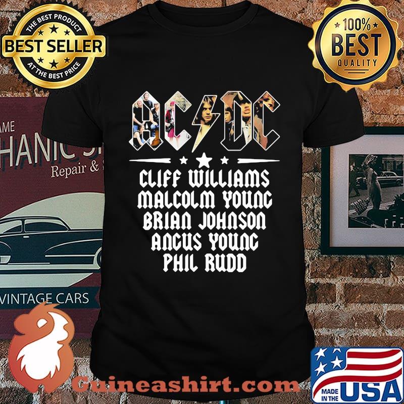 Acdc band cliff williams malcolm young brian johnson angus young phil rudd shirt