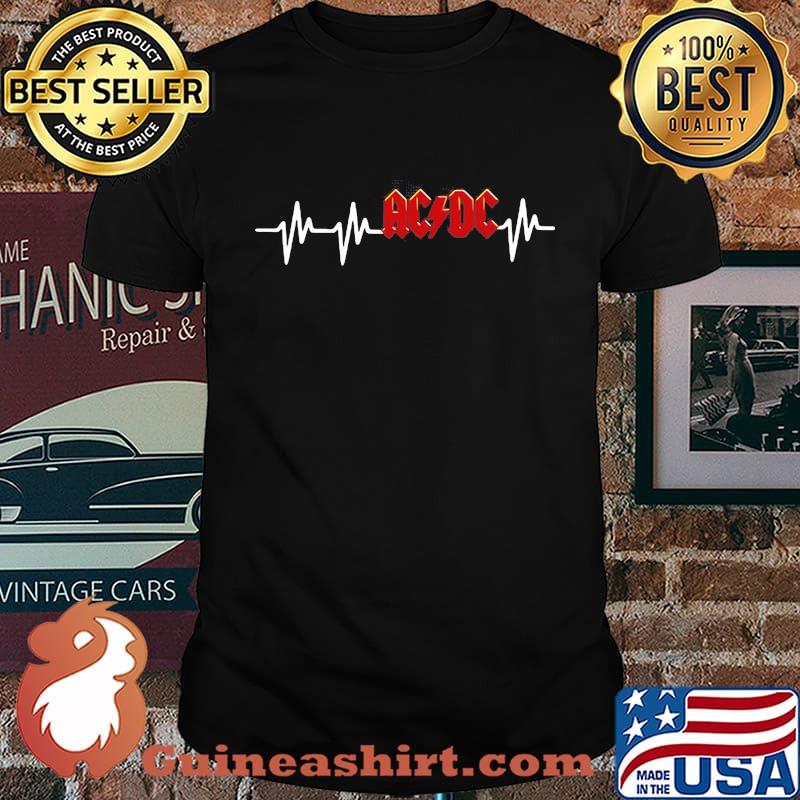 Acdc band logo heartbeat shirt
