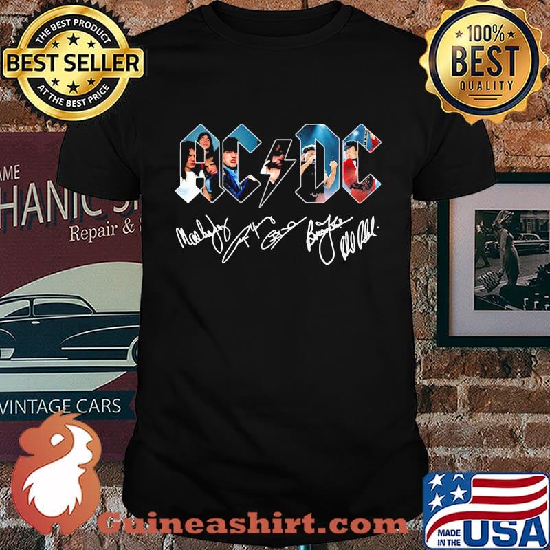 Acdc band members signatures black shirt