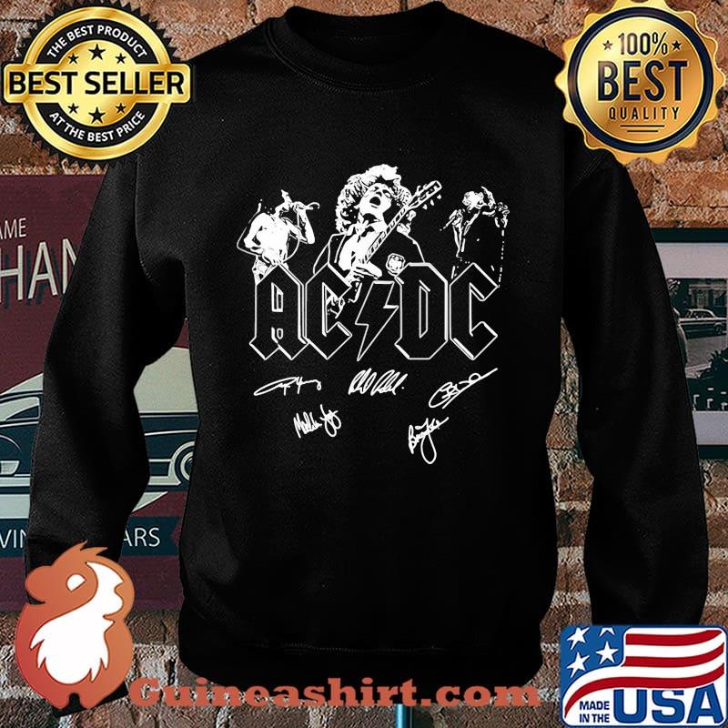 Acdc band members signatures guitar s Sweater