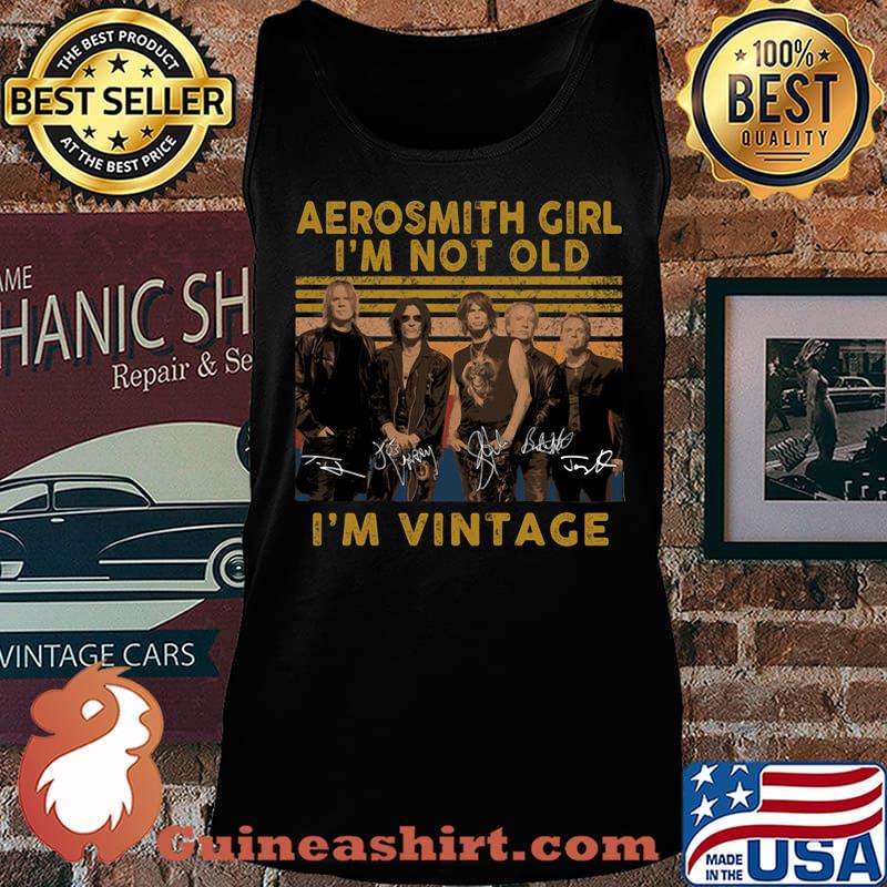 Aerosmith girl I'm not old I'm vintage signature s Tank top