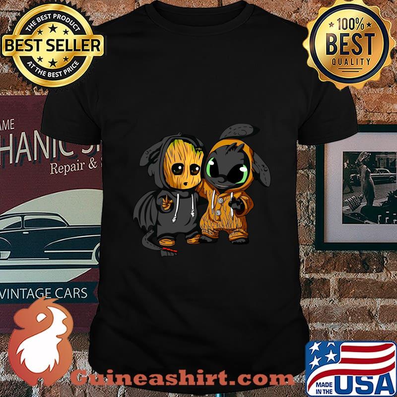 Baby Toothless and baby groot shirt
