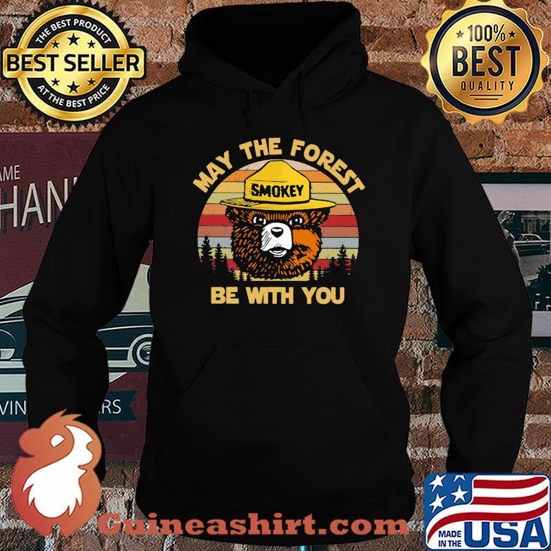 Bear smokey may the forest be with you vintage retro s Hoodie