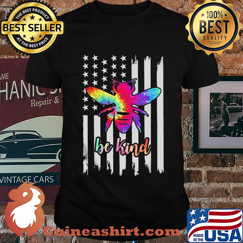 Bee American Flag Be kind shirt