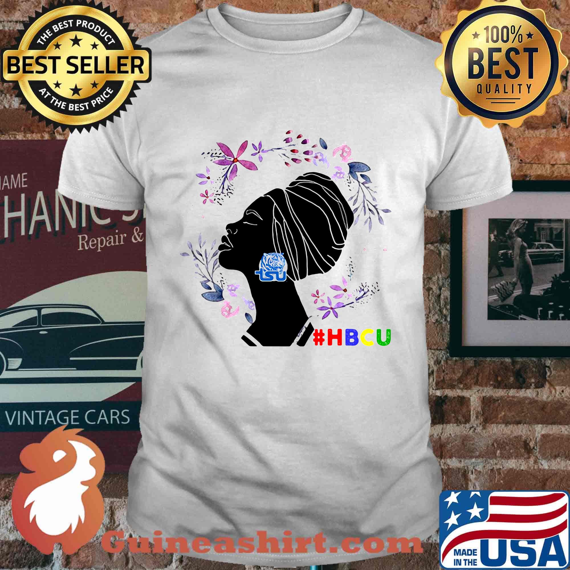 Black woman texas southern university hbcu flowers shirt