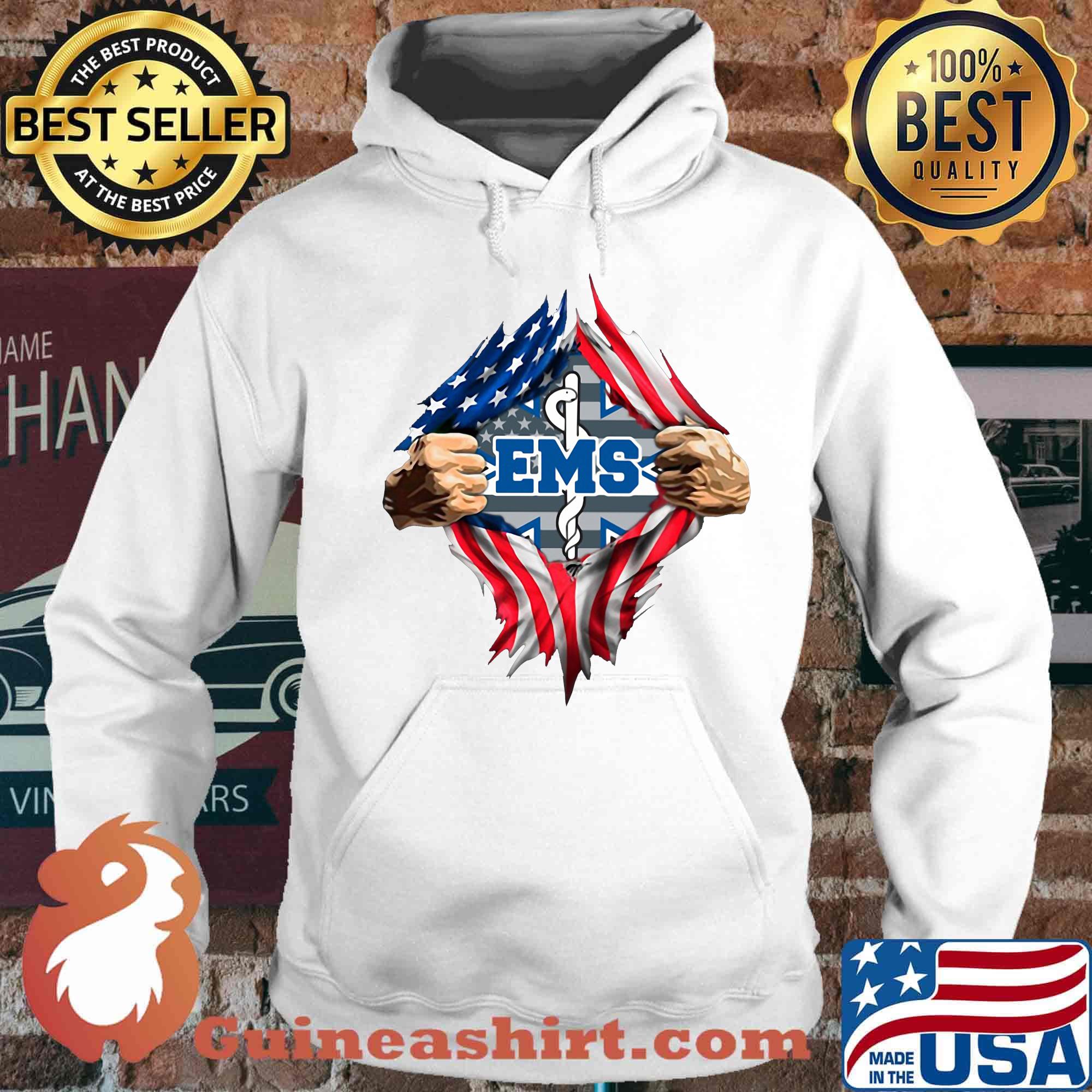 Blood insides ems american flag independence day s Hoodie