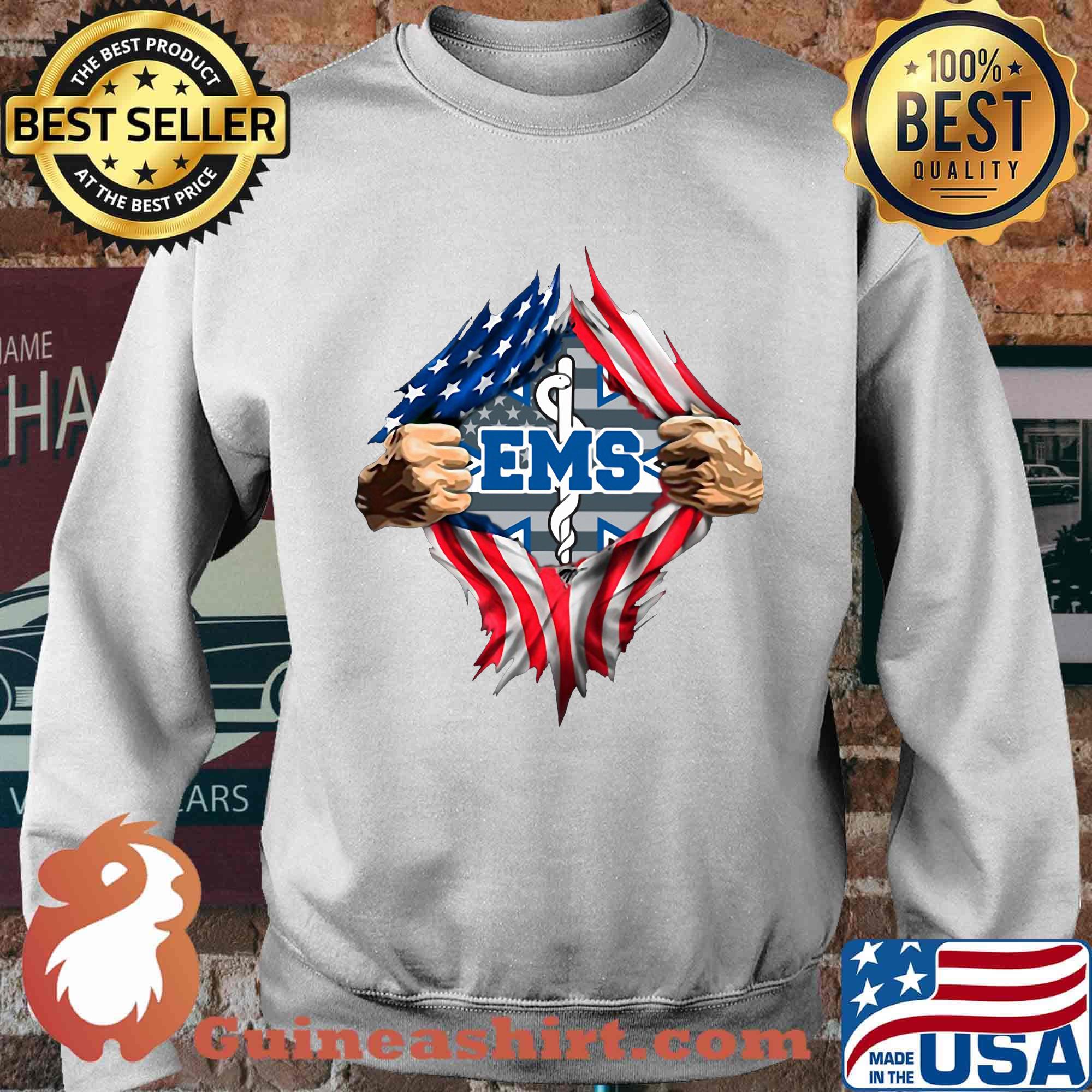 Blood insides ems american flag independence day s Sweater