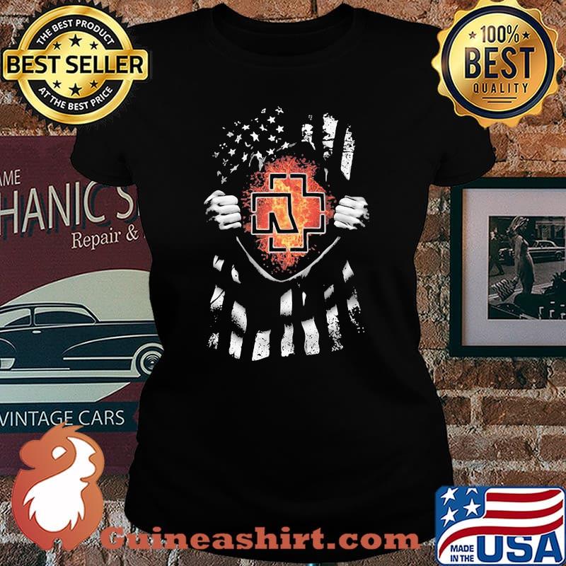 Blood insides rammstein band american flag independence day s Laides tee