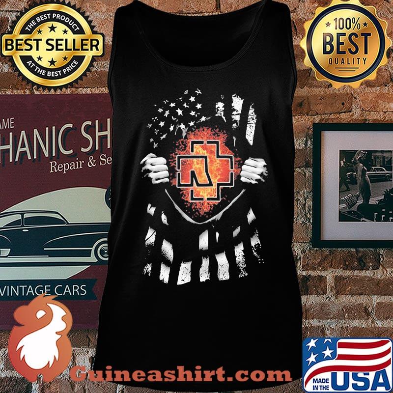 Blood insides rammstein band american flag independence day s Tank top