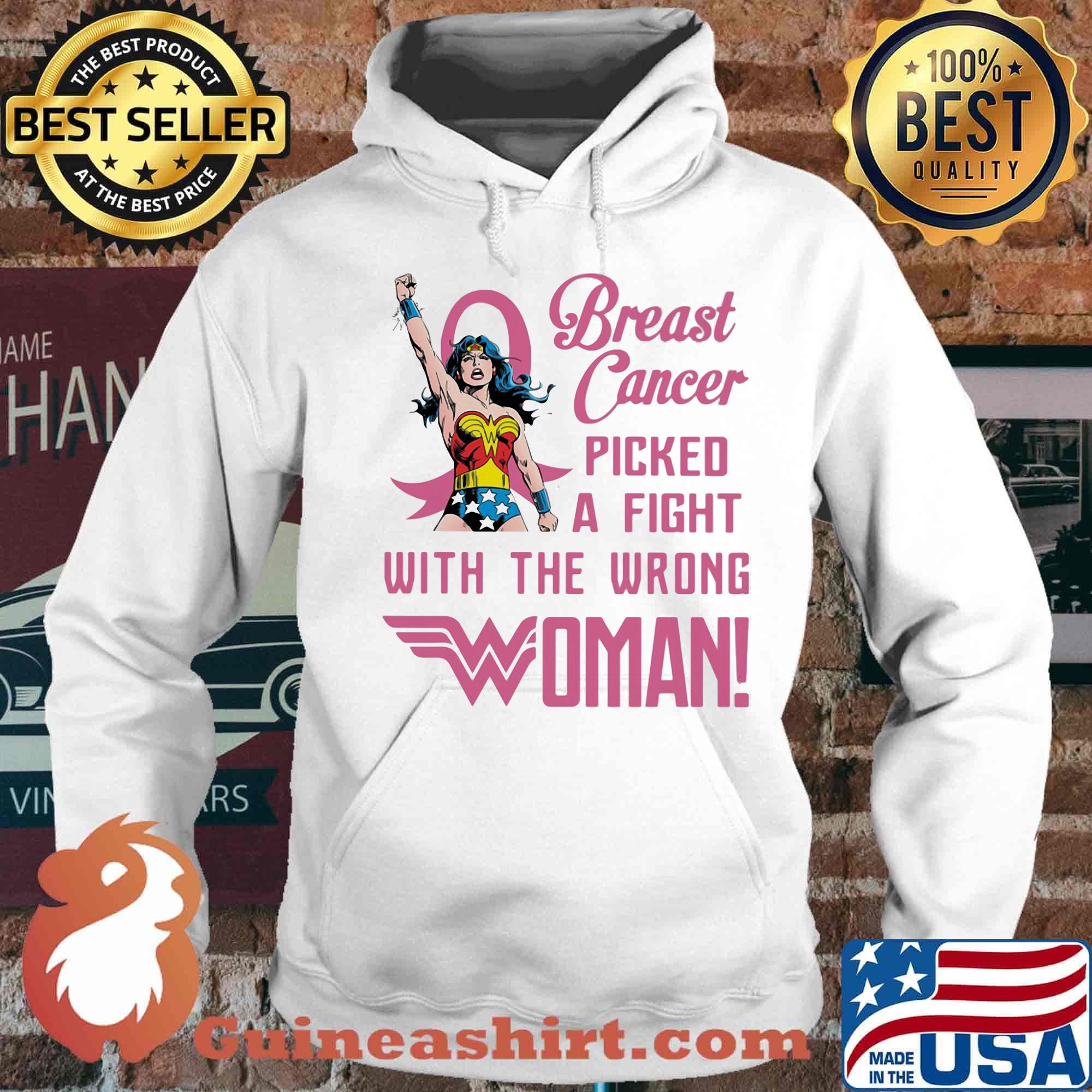 Breast cancer picked a fight with the wrong wonder women s Hoodie