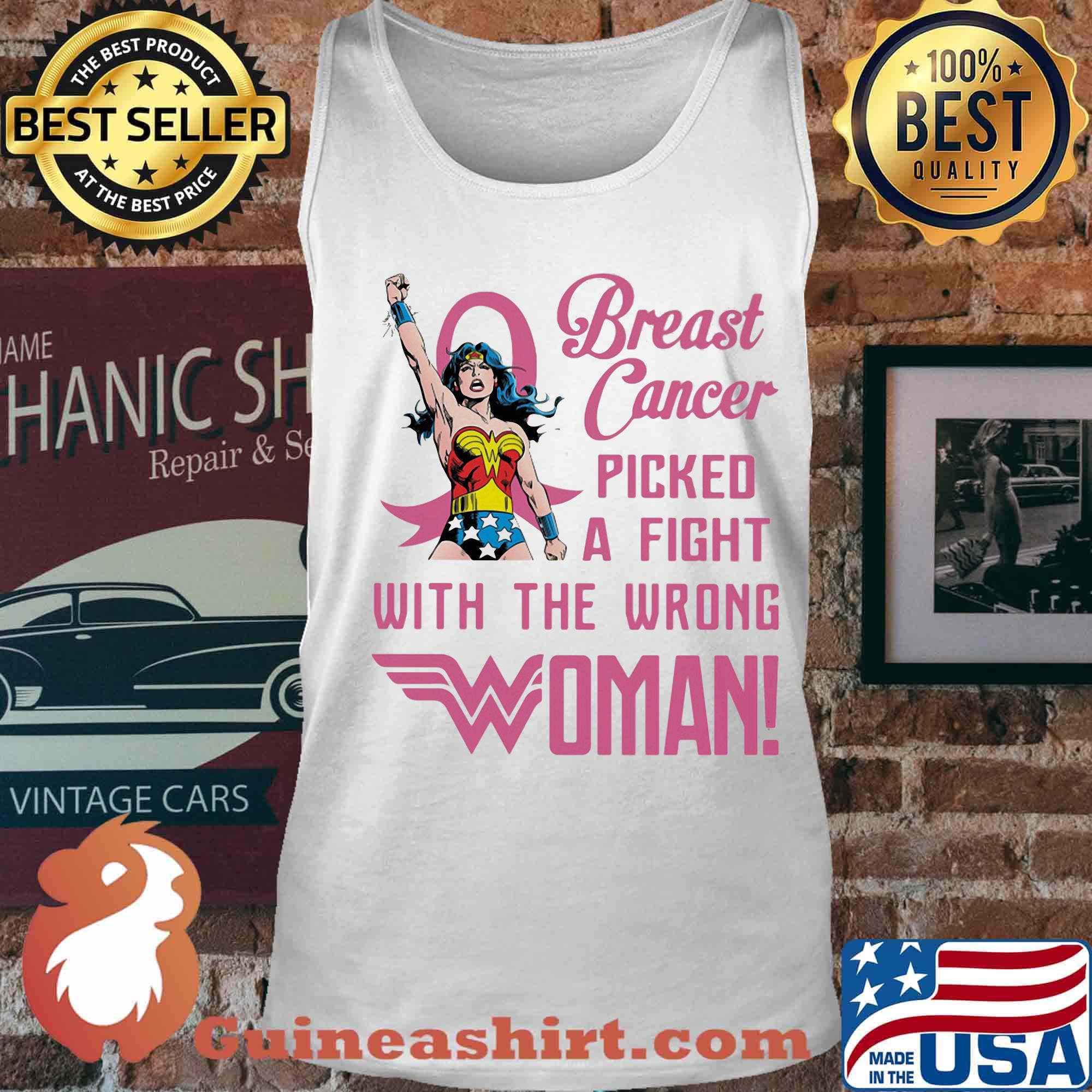 Breast cancer picked a fight with the wrong wonder women s Tank top