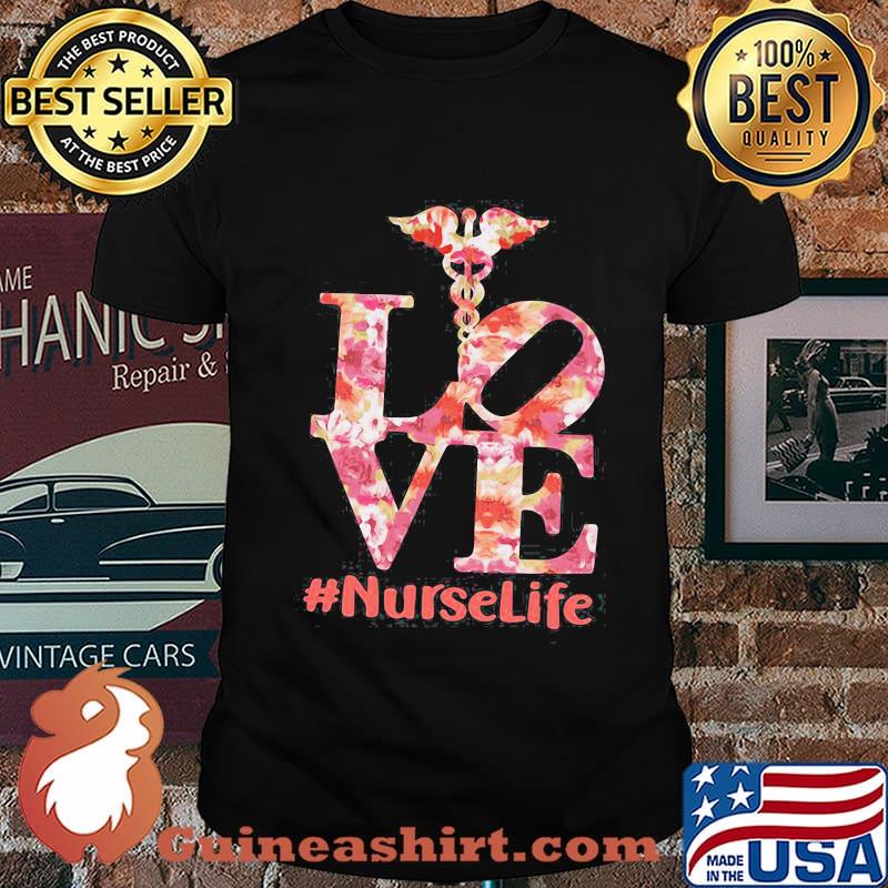 Caduceus flower love nurse life shirt