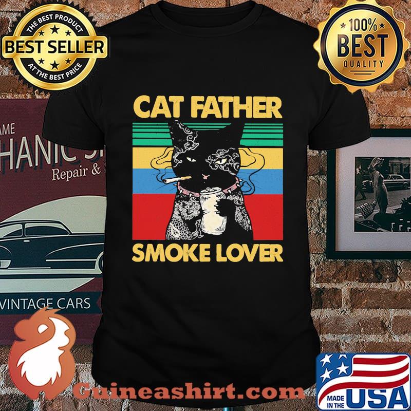 Cat father smoke lover vintage shirt