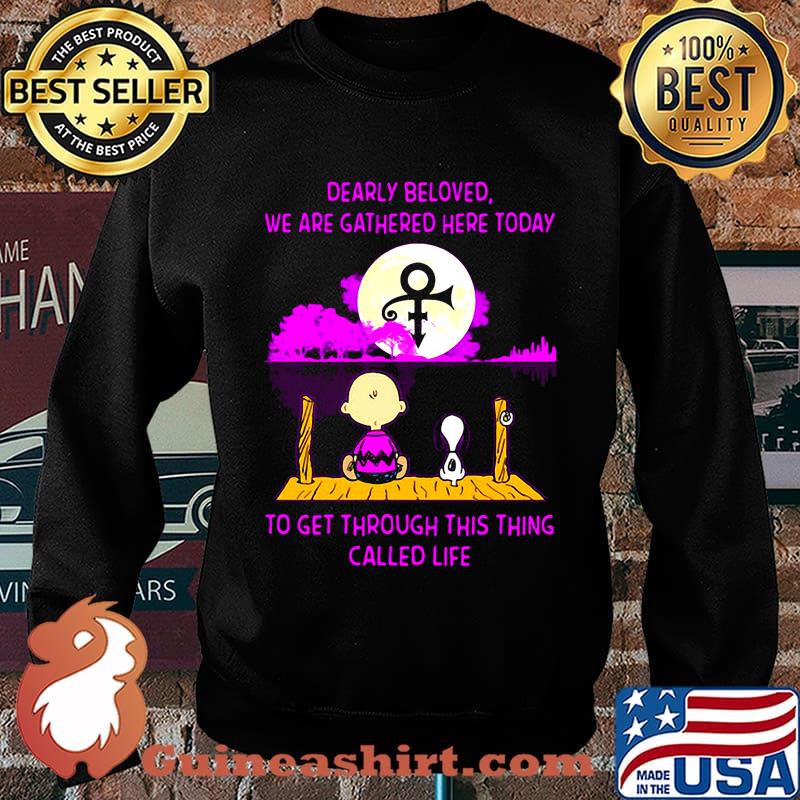 Charlie brown and snoopy dearly beloved we are gathered here today to get through this thing called life s Sweater