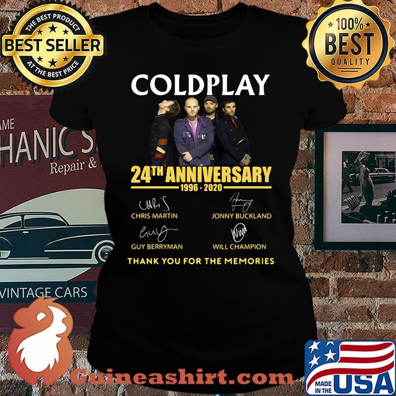 Coldplay 24th anniversary 1996-2020 thank you for the memories signature s Laides
