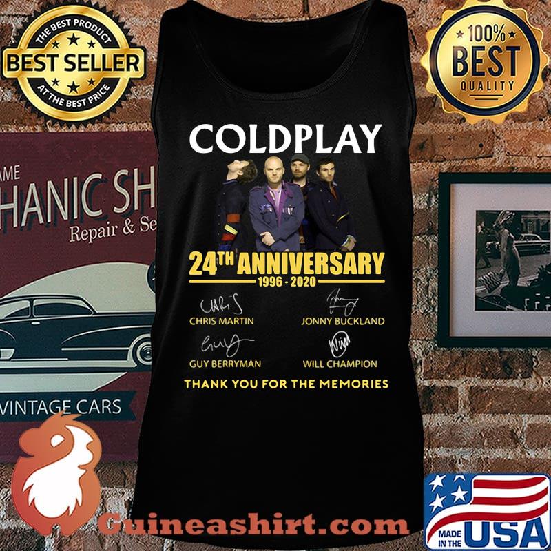 Coldplay 24th anniversary 1996-2020 thank you for the memories signature s Tank top