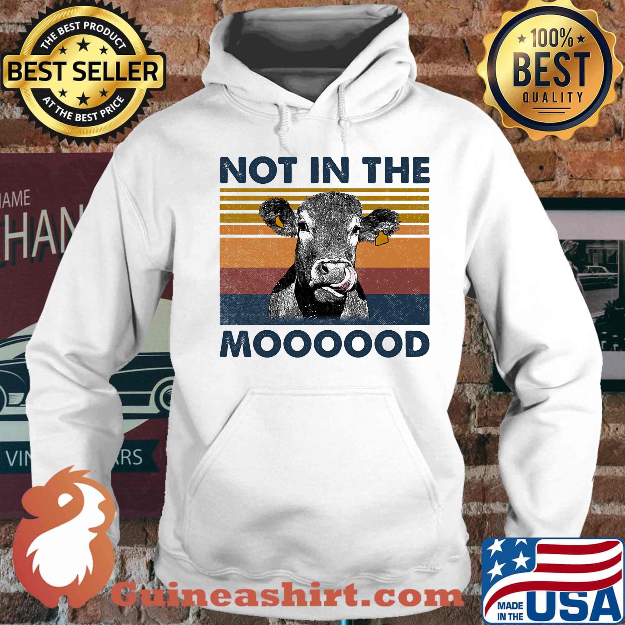 Cow not in the mooood vintage retro s Hoodie