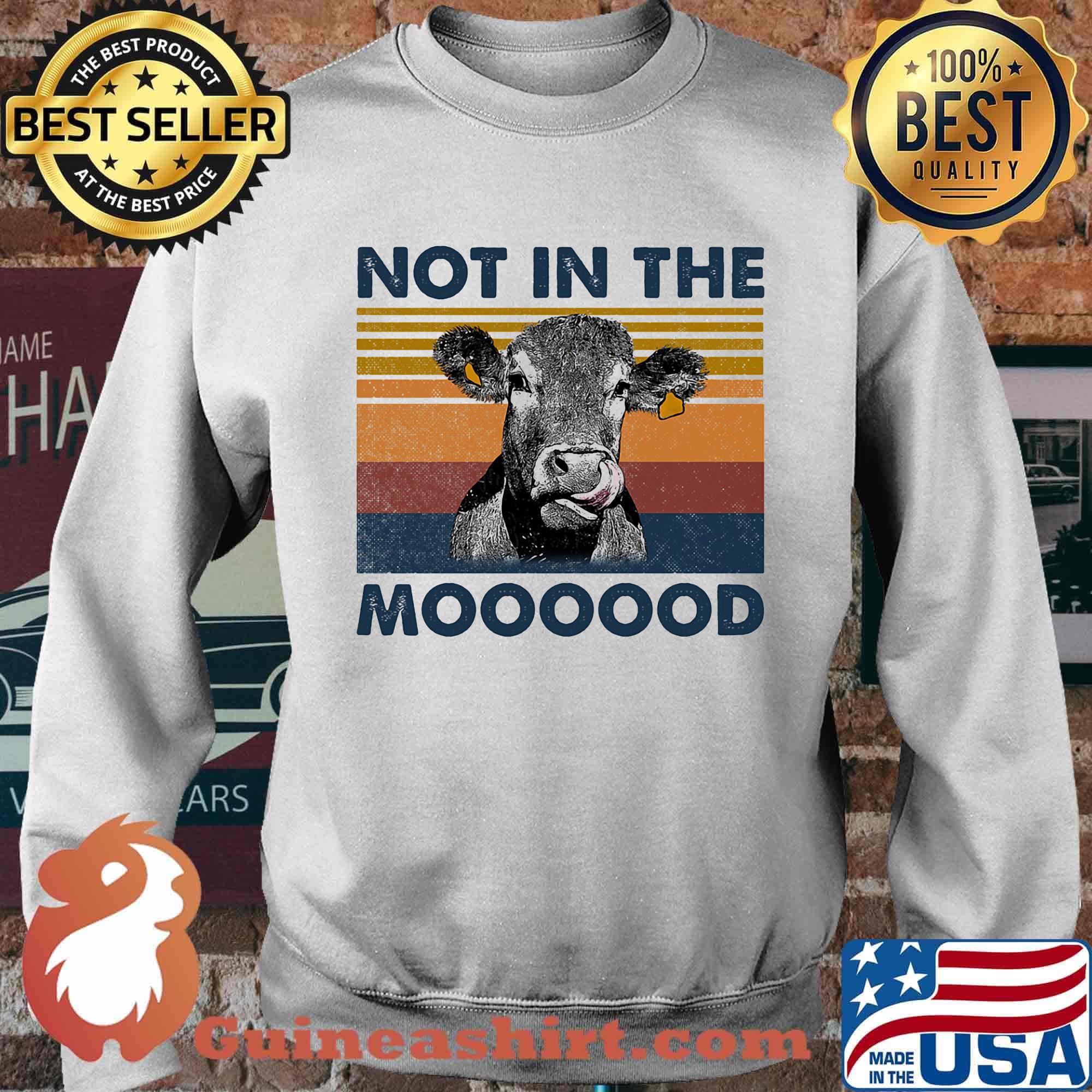 Cow not in the mooood vintage retro s Sweater