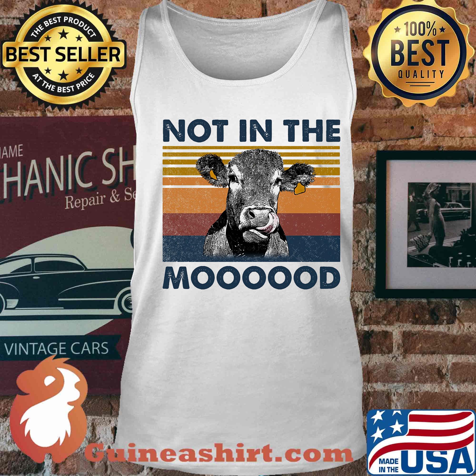 Cow not in the mooood vintage retro s Tank top
