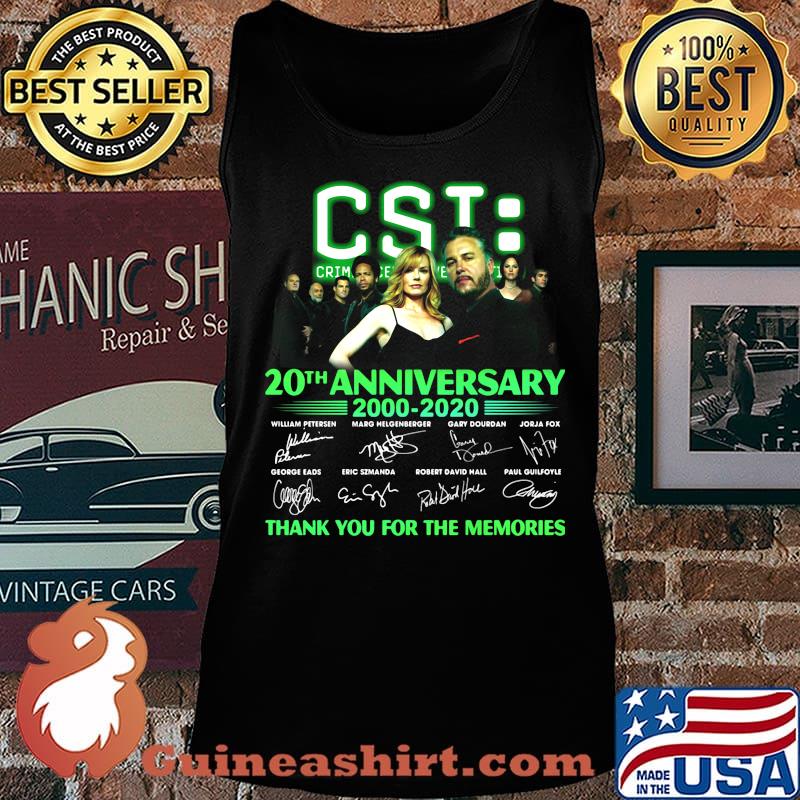 Csi crime scene investigation 20th anniversary 2000 2020 thank you for the memories signatures s Tank top