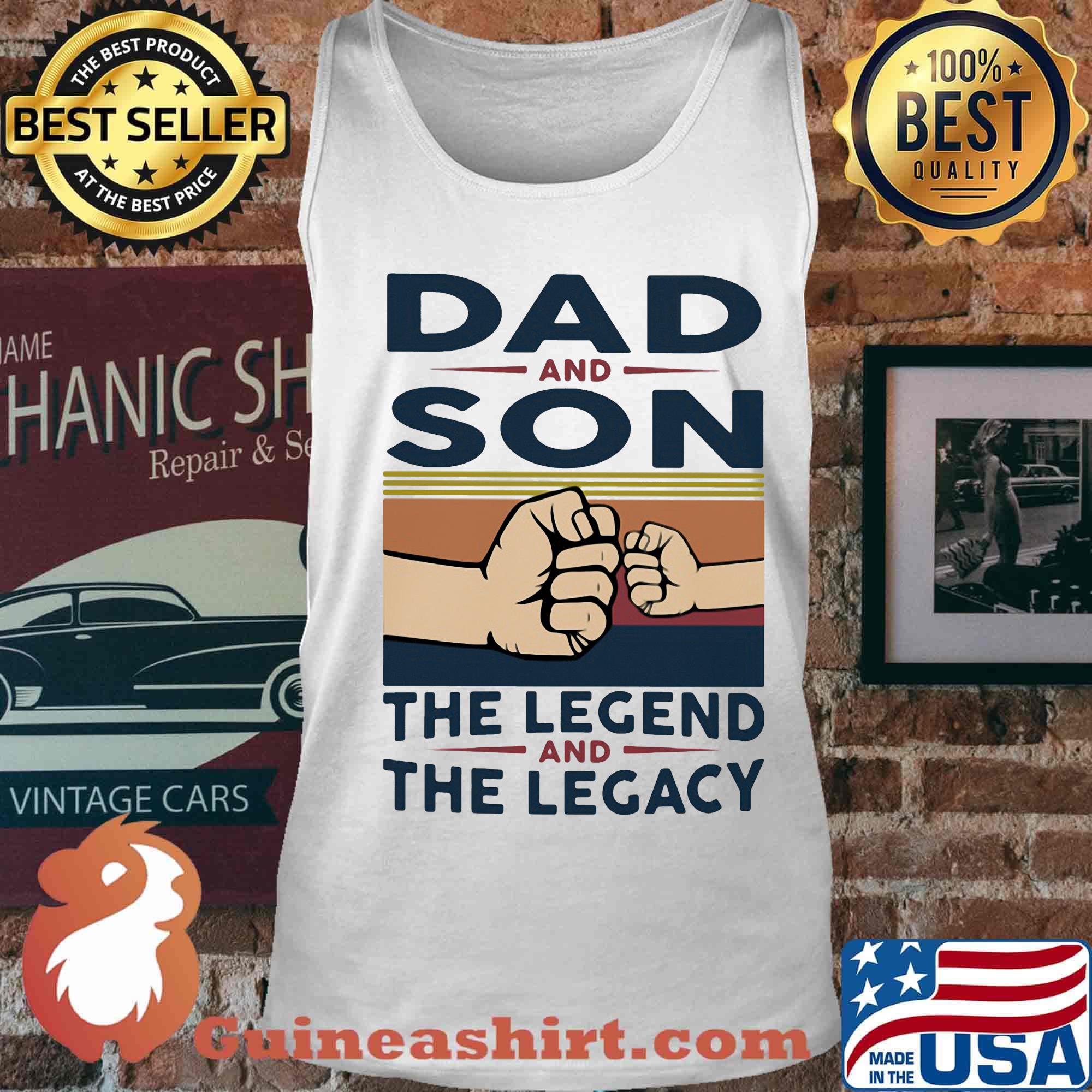 Dad and son the legend and the legacy vintage retro s Tank top
