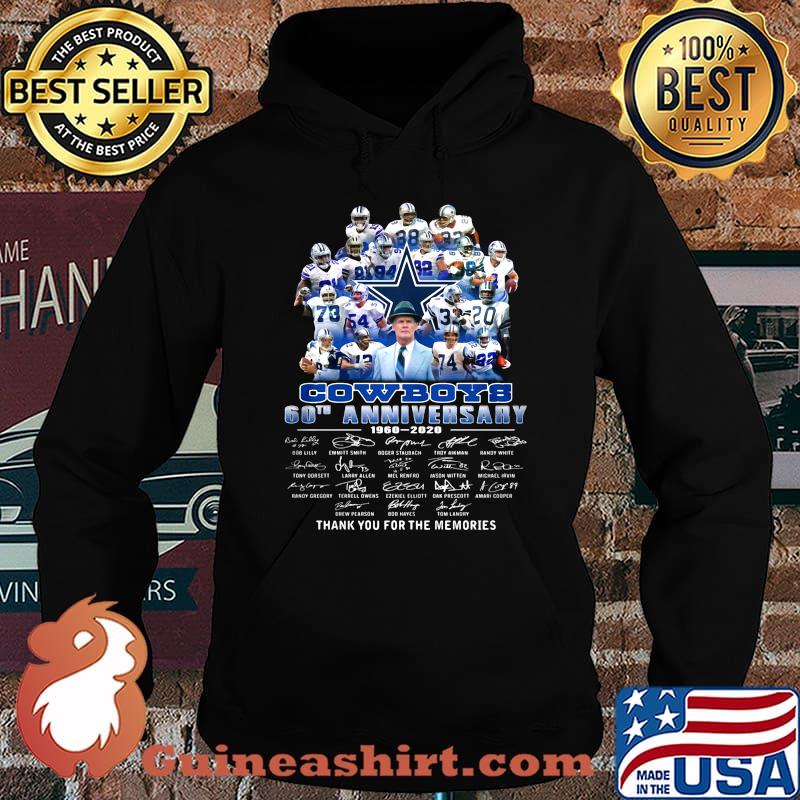 Dallas cowboys football team 60th anniversary 1960 2020 thank you for the memories signatures s Hoodie
