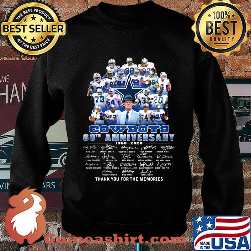 Dallas cowboys football team 60th anniversary 1960 2020 thank you for the memories signatures s Sweater