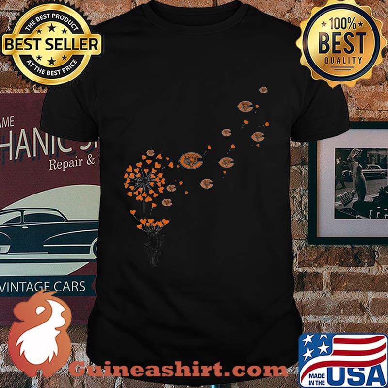 Dandelion flower chicago bears football logo hearts shirt
