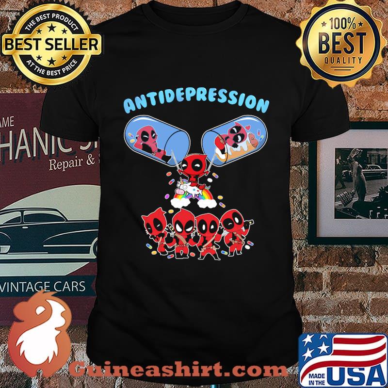 Deadpool and Unicorn antidepression shirt