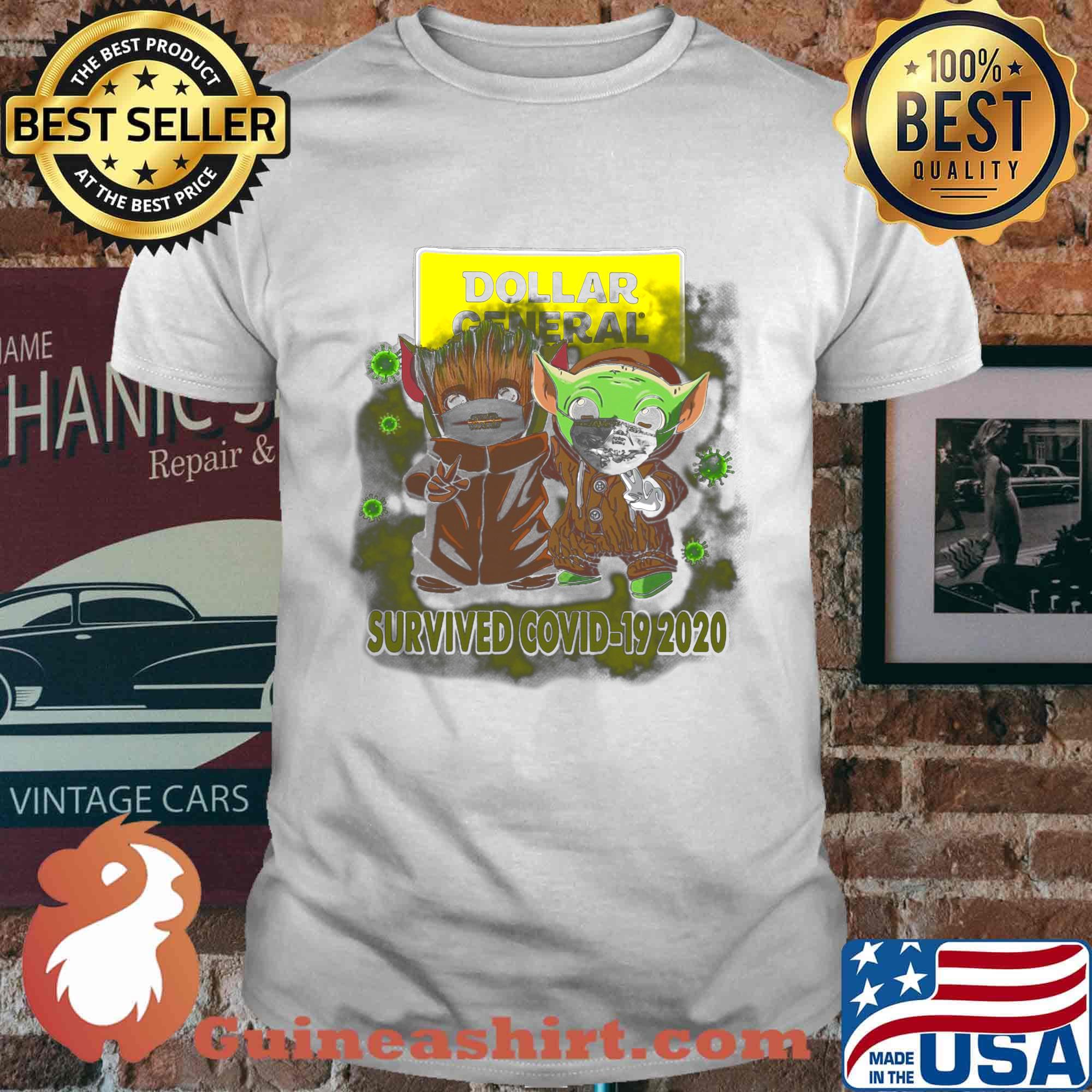 Dollar general baby groot and baby yoda survived covid-19 2020 shirt