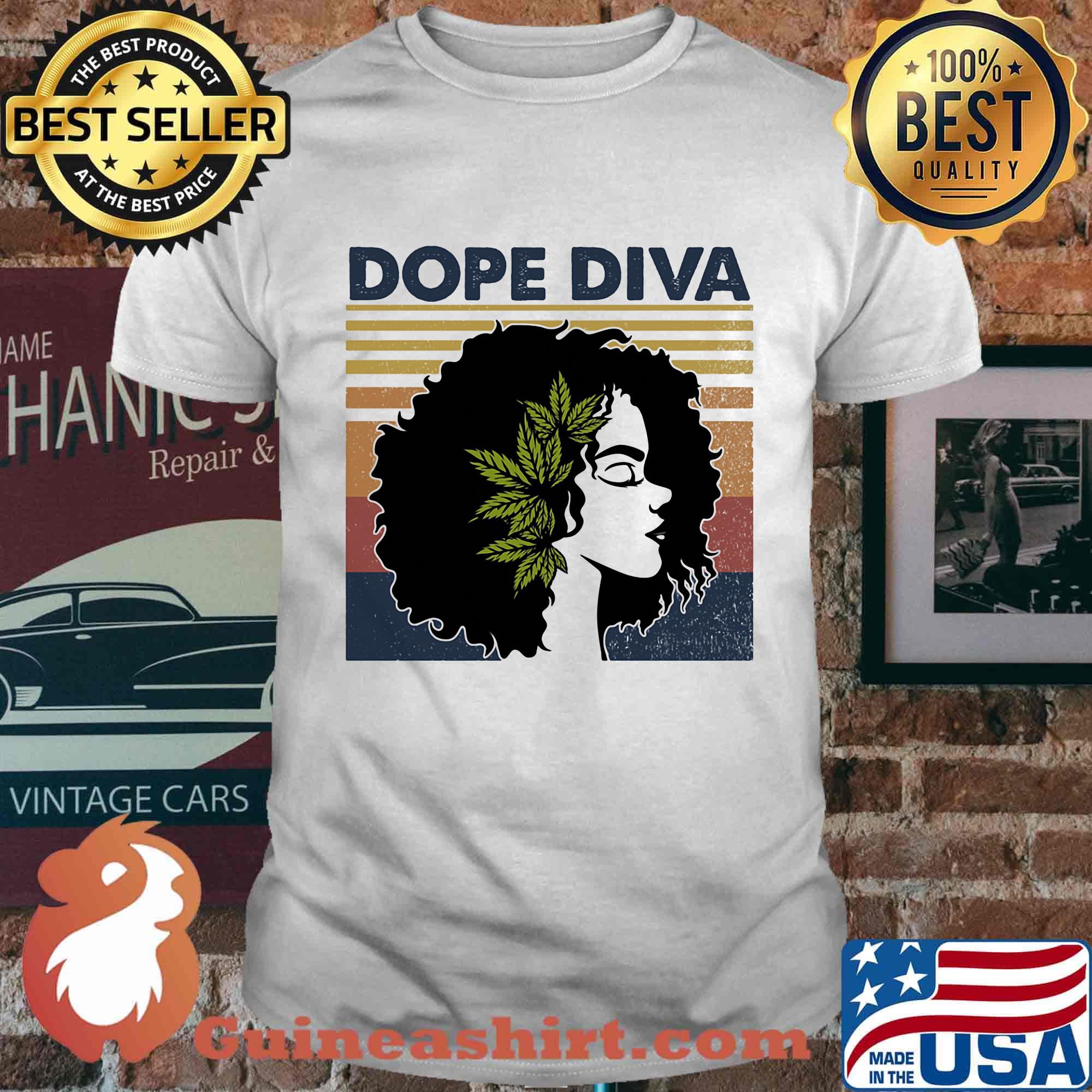 Dope Diva Black Girl Vintage Retro Shirt