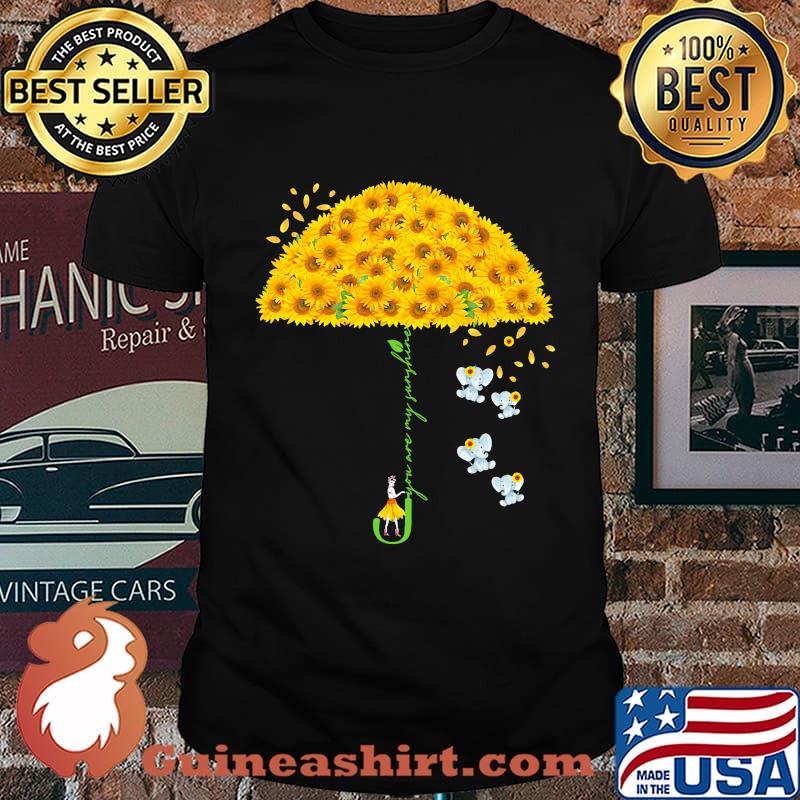 Elephants and umbrella sunflowers you are my sunshine shirt