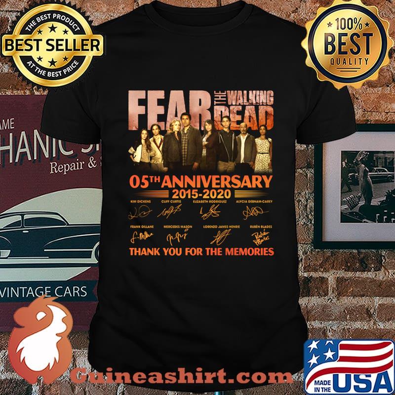Fear the walking dead 05th anniversary 2015 2020 thank you for the memories signatures shirt