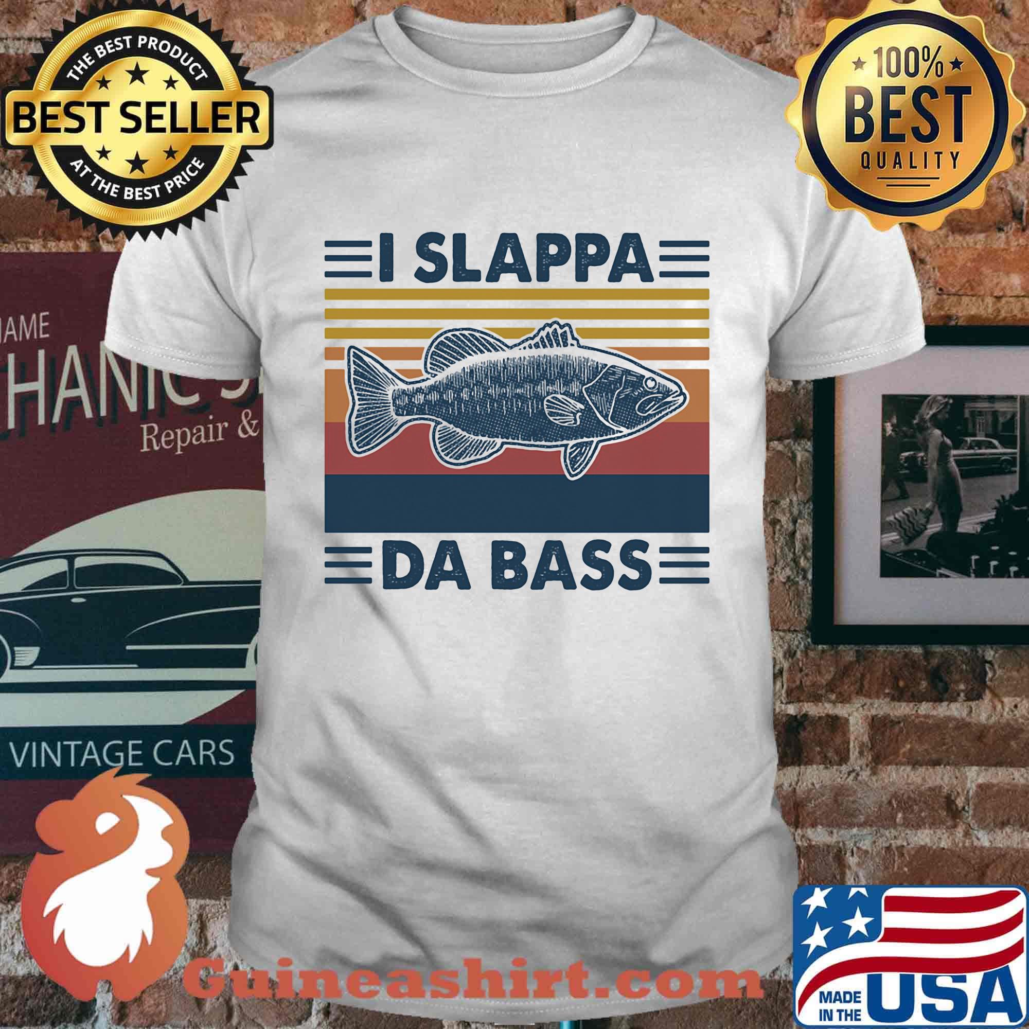 Fish I slappa da bass vintage retro shirt