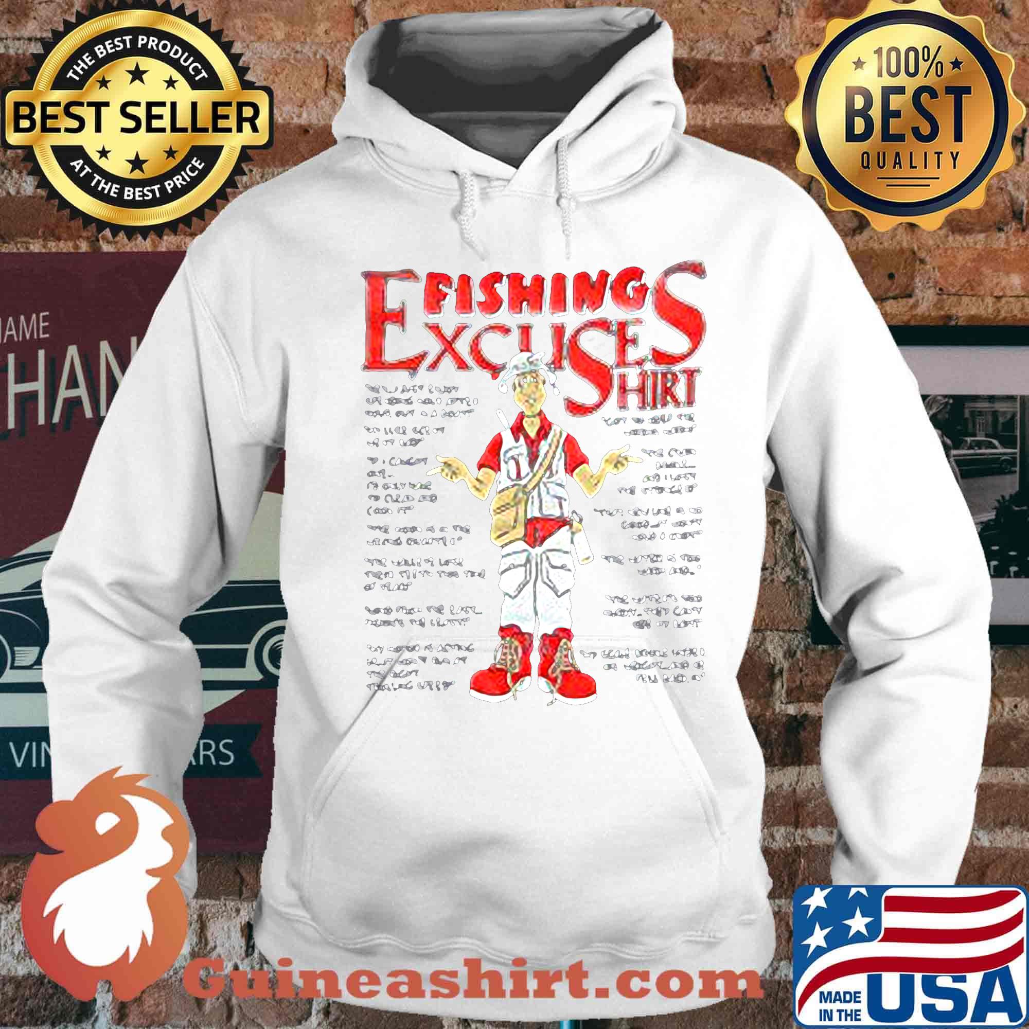 Fisherman angler fishing excuses outdoors jokes s Hoodie