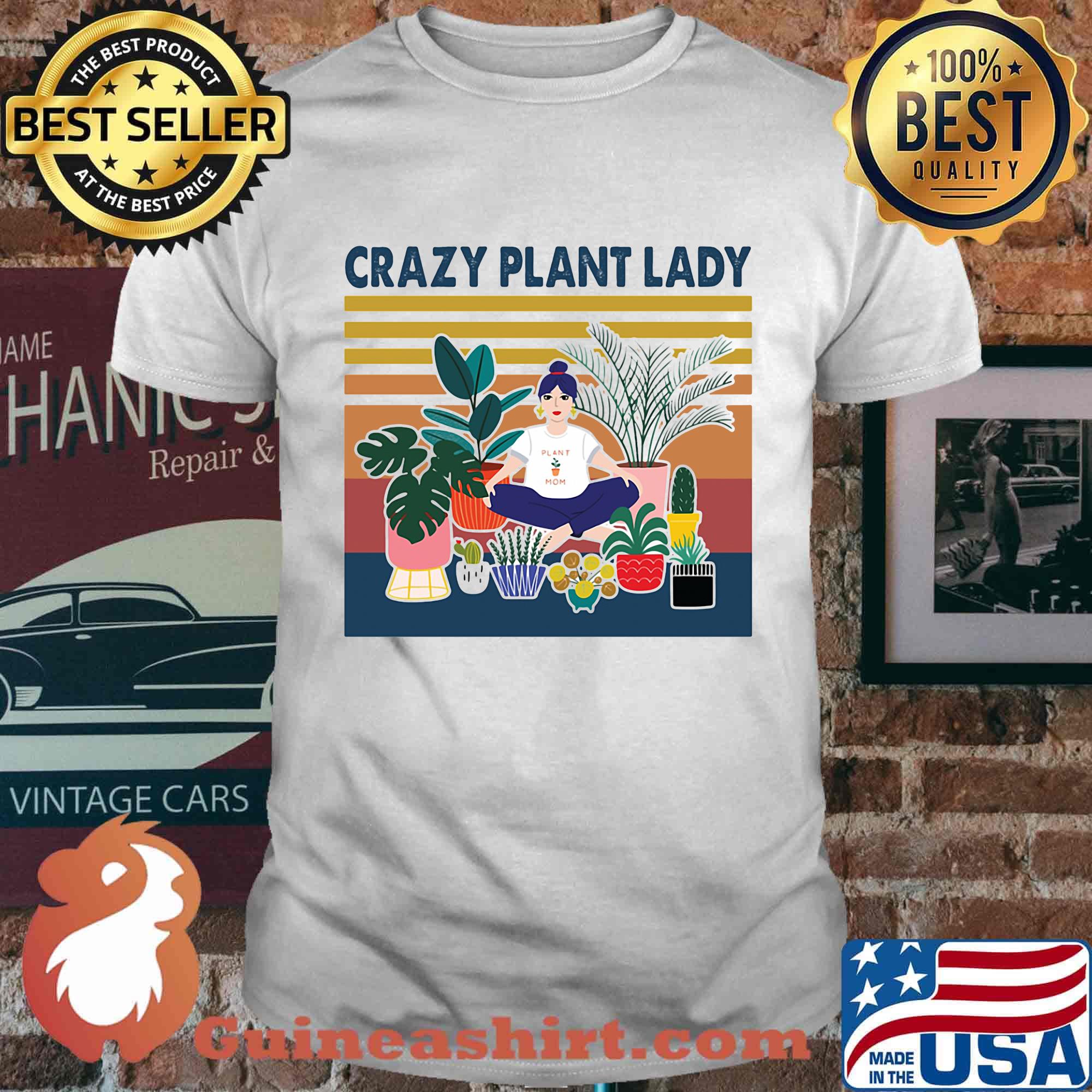 Garden crazy plant lady vintage retro shirt