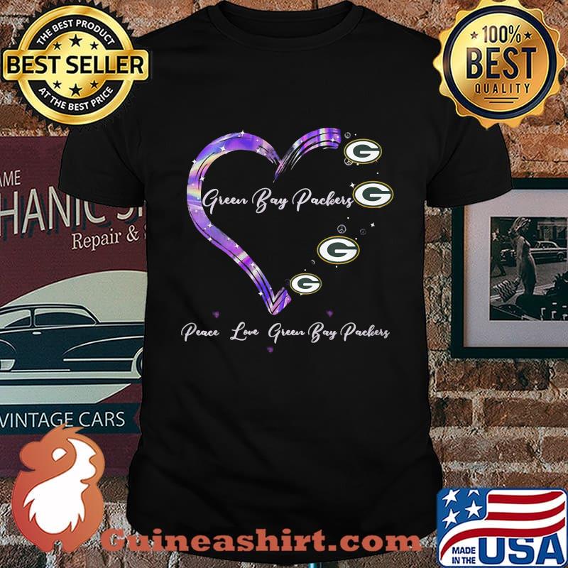 Green bay packers peace love green bay packers shirt