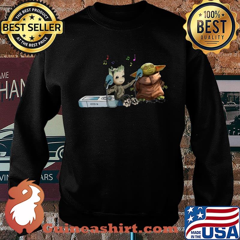 Groot and Baby Yoda listen music s Sweater
