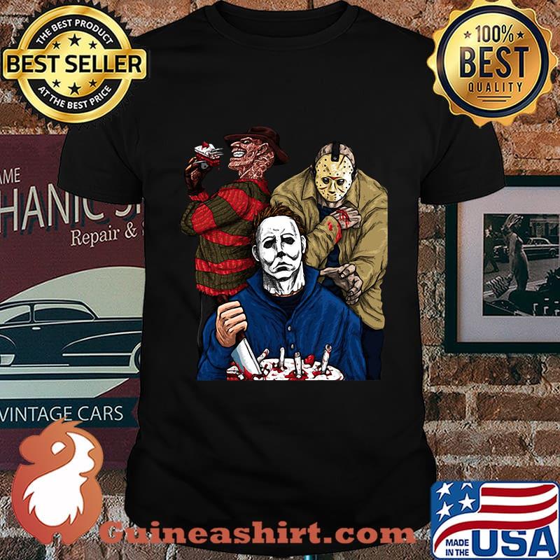 Halloween horror characters freddy krueger jason voorhees and michael myers shirt