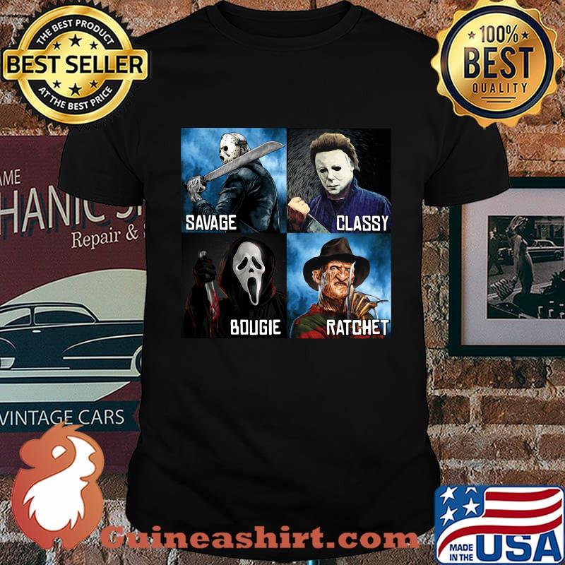 Halloween horror characters savage classy bougie ratchet art shirt